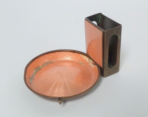 Art deco enamel brass - deco, &brass
