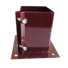 Fence Post Support Bolt Down  Garden Holder Like Metpost Bolt Grip Brown x 4