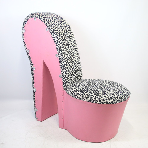 High heel chair pink leopard - heel,