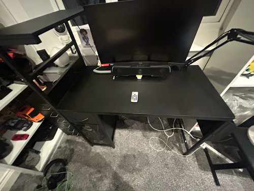 Black computer desk - black,
