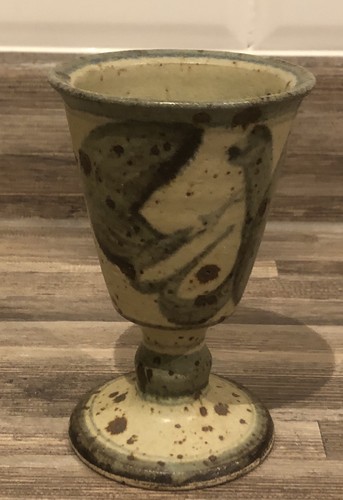 Vintage stoneware goblet - stoneware, goblet/