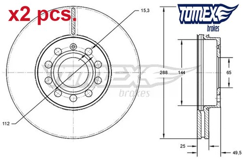 Pcs front rear brake disc - front,