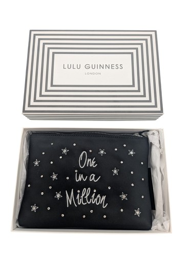 Bnib lulu guinness black satin - guinness,