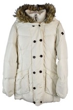 TIMBERLAND Earthkeepers Beige Parka Coat size L Womens Puffer Jacket Casual