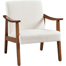 Mid-Century Modern Boucle Fabric Armchair  Accent Chair for Living Room, Bedroom