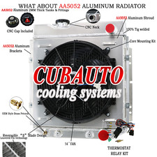4 Row 62mm Radiator+Shroud Fan+Relay For Ford Mustang 260 289 V8 64-66 AT/MT UK