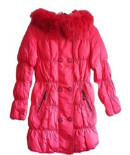 Pink Faux Fur Hooded Down
