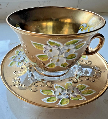Cup saucer venetian glass - cup,
