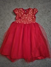 J Kids Party Dress Red Chinese New Year Style Organza Tutu Detail Age 5-6