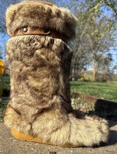 Vintage TECNICA YETI Goat Fur Boots Size EU 42 & 9 Men’s 11.5 Women’s