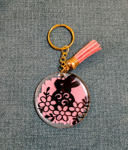 Pink rabbit acrylic - acrylic, resin