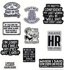 Funny sarcastic enamel pin - sarcastic,