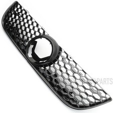 VW POLO 9N3 05-09 ALL GLOSS BLACK GTI STYLE FRONT BUMPER GRILLE HONEYCOMB MESH