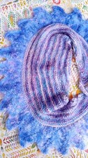 Hand Knitted Purple Neck Shawl