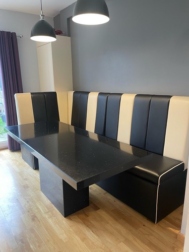 Black granite table and corner - black,