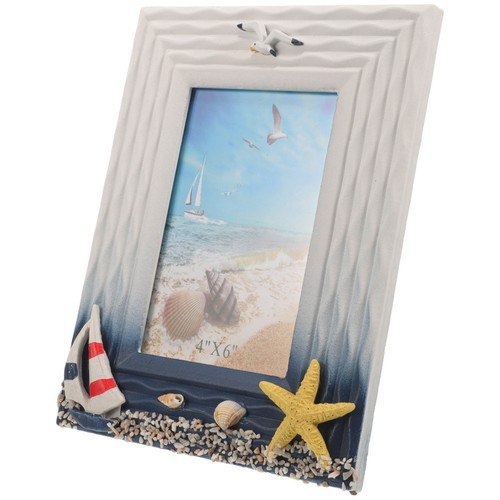 Wood photo frame beach picture - wood,