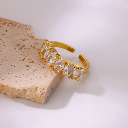 Zircon geometric heart ring - geometric,