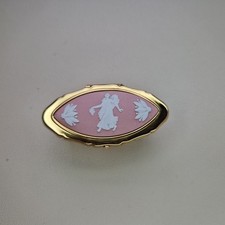 Stratton Wedgwood Lipview Pink Jasperware RARE Lipstick Holder with Mirror