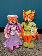 BNWT Robin Hood and Maid Marian HTF - Disney Store Princess Doll Soft Toy Teddy