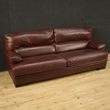 Large leather sofa living room furniture modern 20th century vintage seating