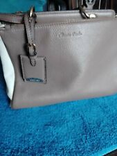 Maria Carla Designer Handbag. Brown And Cream Leather.Tabs And Markings in Gold