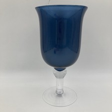 Large Blue Glass Hurricane