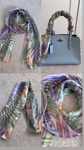 Satin pink purple green - , leaf