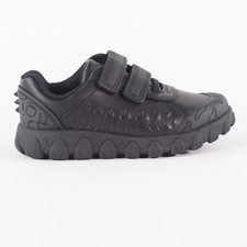 Boys Clarks Tyrex Ride Black Leather Double Strap School Walking Kids Shoes