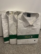 3 x Henselite Bowls Short Sleeve Shirt By Ascot White Bowling Logo Medium NEW