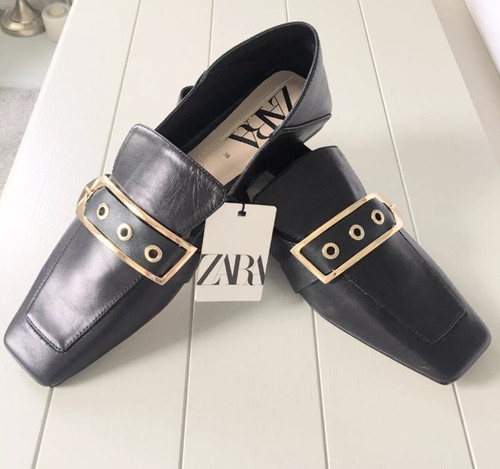 Zara leather square toe - zara,