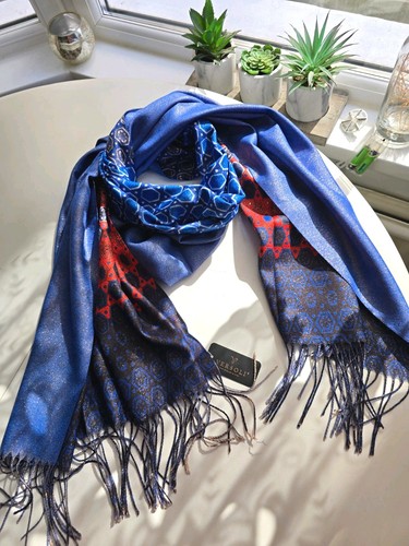Blue pashmina scarf large - blue,