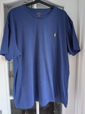 Ralph Lauren Polo Mens T-shirt Top Blue Size L Large 100 % Cotton Short Sleeve