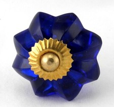 cobalt blue flower shaped cut