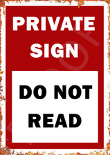 Private Sign Metal Sign Funny