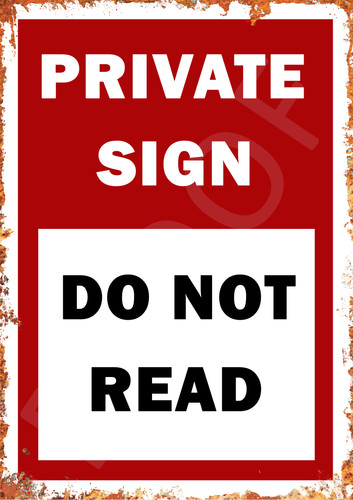Private sign metal - private,