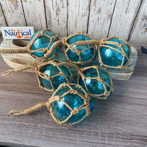 Aqua glass fishing floats - glass,