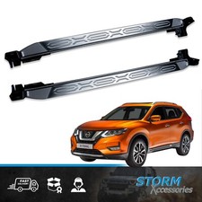 FOR NISSAN X TRAIL 2017 + PAIR OF GENUINE RUNNING BOARD SIDE STEPS IN BLACK