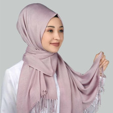 Ladies Lightweight Fashionable Plain Viscose Polyester Scarf Hijab Shawl Wrap