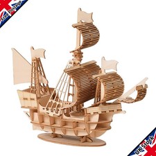 3D Wooden Ship Sail Boat Model