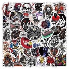 54 Rock Stickers Lot Heavy Metal Punk Band Music Guitar Car Decals Skateboard UK