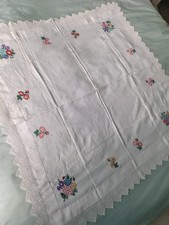 Vintage Hand Embroidered White