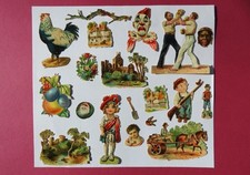ANTIQUE C1890 BIRN BROS VICTORIAN DECOUPAGE DIE CUT SCRAPS PRINTED IN GERMANY