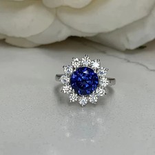 2.85 Ct Round Cut Blue