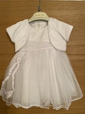 Couche Tot Baby 0-6 Months White Occasion Dress New With Bolero And Headband