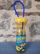 Vintage Blue & Yellow Rare Pokemon Water Bottle w/Straw 1999 Game Freak Nintendo