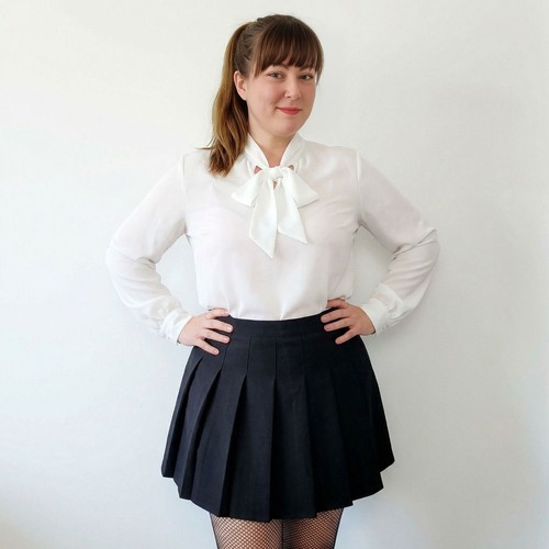 White pussybow tie - pussybow,