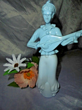 Vintage 1970s Avon Perfume Bottle Blue Mandolin Player Minstrel Clown OCCUR