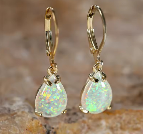9ct gold opal - 9ct, white