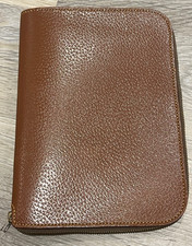 Vintage Tan Real Hide Leather Padfolio Writing Wallet Organiser Document Holder