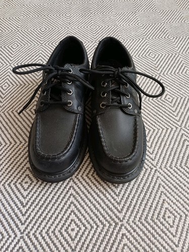 Black leather caterpillar lace - leather,